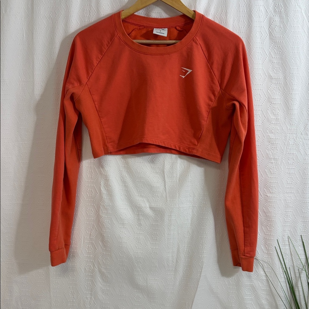 Gymshark Long Sleeve Crop Top Orange Size S